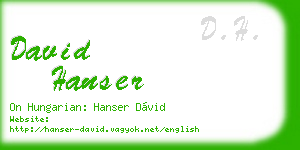 david hanser business card